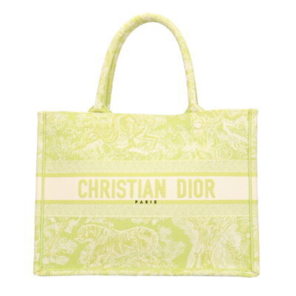 Christian Dior Book Tote Bag Canvas Green